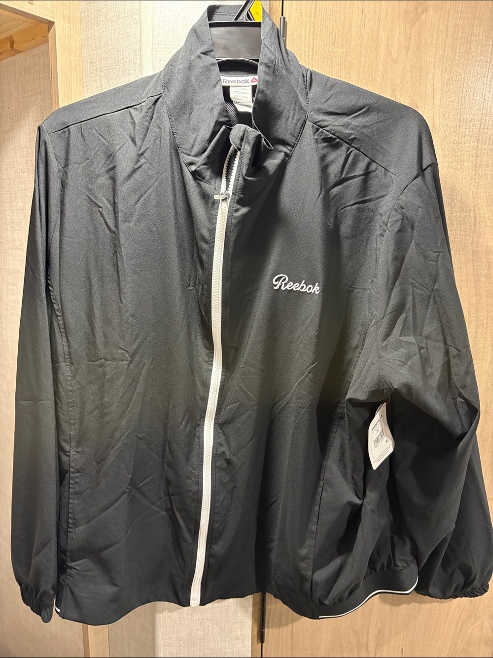 Reebok Black Bomber Jacket with White Zip